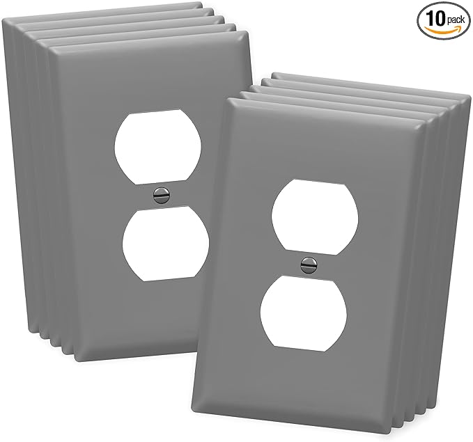 ENERLITES Duplex Receptacle Wall Plate, Electrical Outlet Covers, Gloss Finish by Enerlites