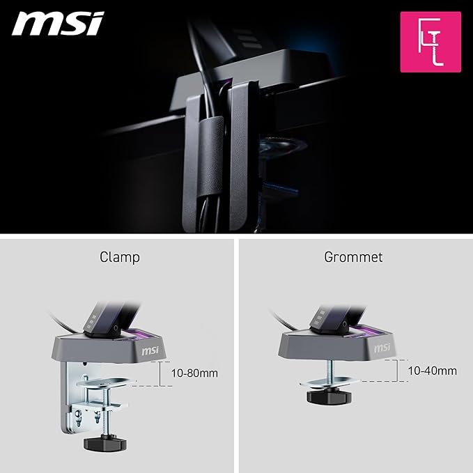 MSI MPG MT161R - Premium RGB Single Monitor Stand Arm, Supports 17-45" Screens - Image 6