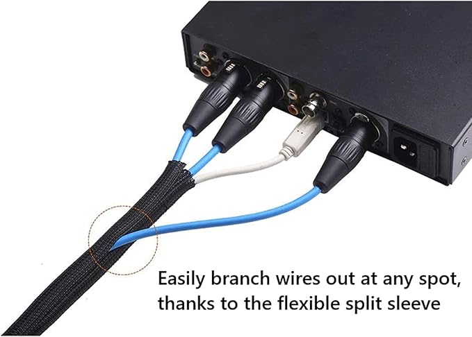QCSIW 1/2" x 10ft Black/White Cable Sleeve - Image 3