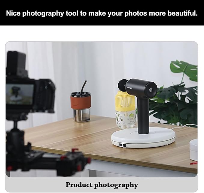 YVV LED Rotating Display Stand White 10 Inch 360° Motorized Turntable - Image 5