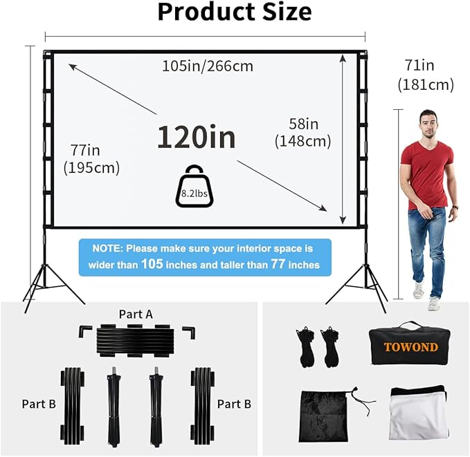 TOWOND Outdoor Projector Screen - Image 2