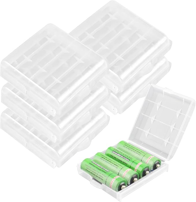 KEEPOW 6 Pcs AA/AAA Battery Storage Case Holder Box by KEEPOW