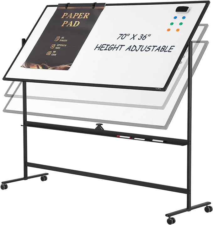 Dry Erase Whiteboard Easel on Wheels by Tankee