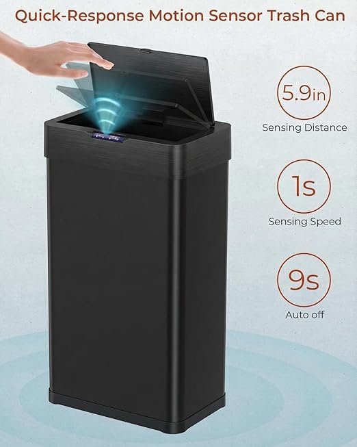 TLSUNNY 18.5 Gallon Motion Sensor Trash Can, Touchless Automatic Garbage Can - Image 3