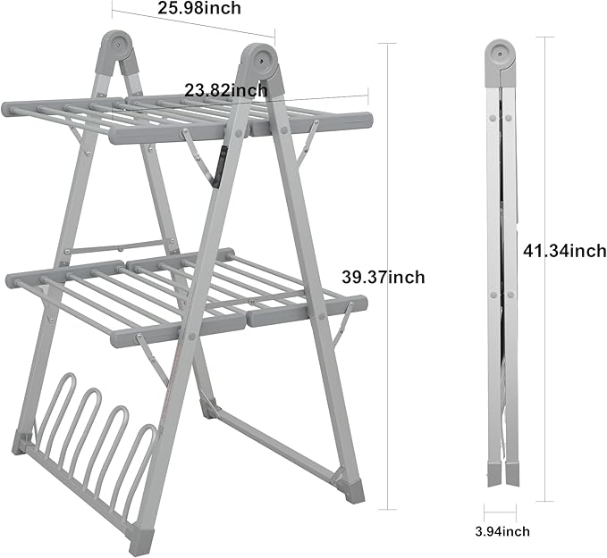 SHARNDY Electric Heated Clothes Drying Rack, Foldable Heated Garment Dryer - Image 4