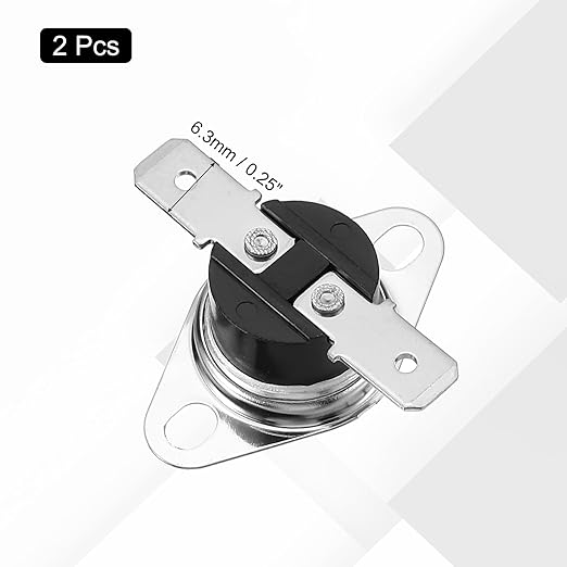 uxcell 2 Pcs KSD301 Thermostat 65°C/149°F 16A Normally Open N.O Adjust Snap - Image 3
