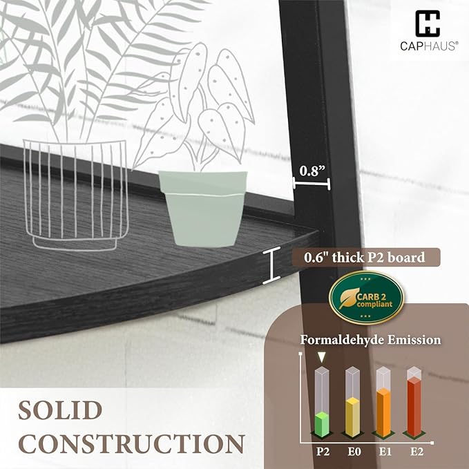 CAPHAUS Tall Corner Shelf Stand, 6-Tier Display Shelves, Ladder Corner Wood - Image 3