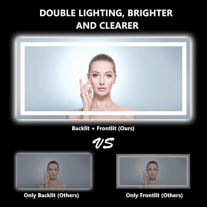 YEELAIT 72x36 Inch LED Bathroom Mirror - Image 3