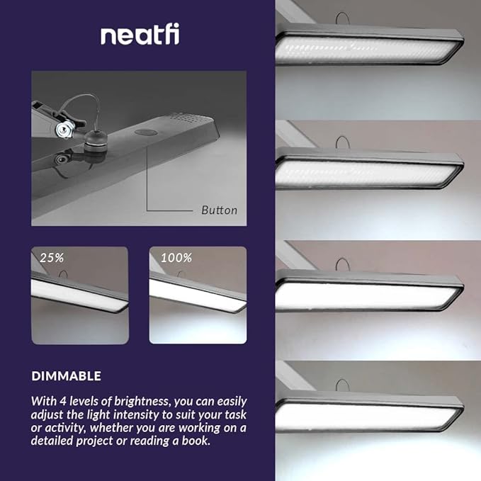Neatfi XL 2, 500 Lumens LED Task Lamp, 22 Inches Wide, Eye-Caring, Desk Light - Image 6