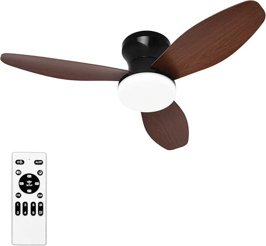Glowall Small Ceiling Fan with Lights and Remote, Small Quiet, DC Motor by Glowall