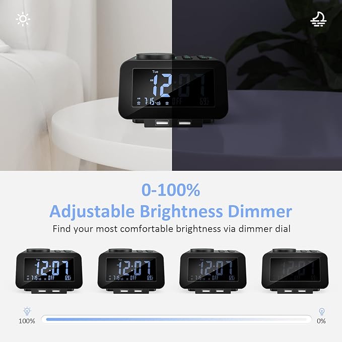 uscce Digital Dual Alarm Clock Radio - Image 2