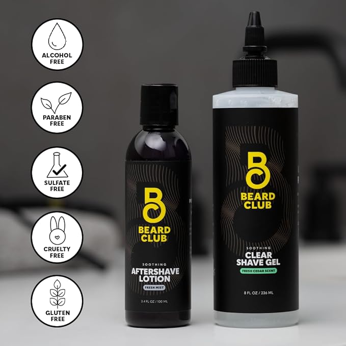 Beard Club Straight Razor for Men, Shaving Gel & Aftershave for Men – Hydrating - Image 8