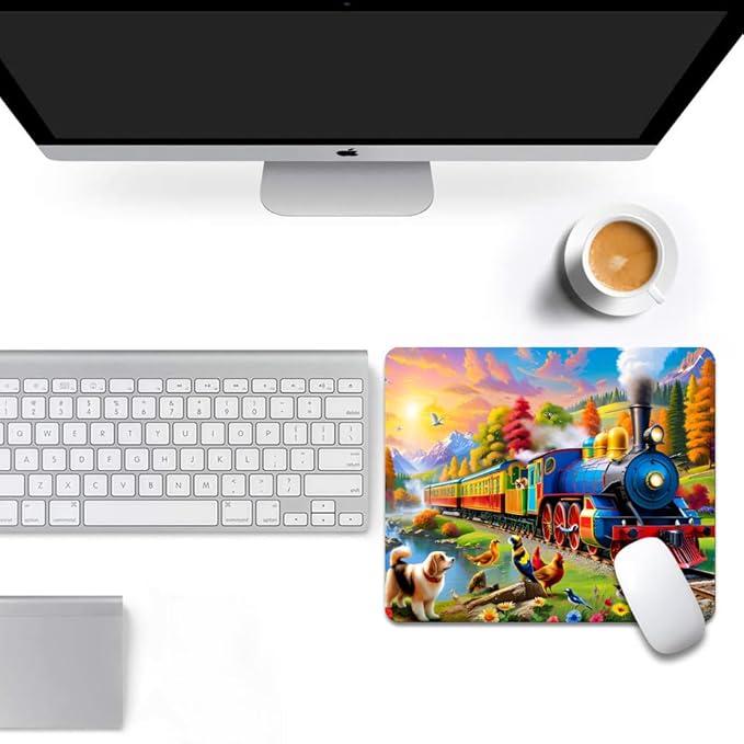 Train Square Mouse pad, Waterproof, Anti Slip Rubber Base, Computer Mouse pad - Image 6