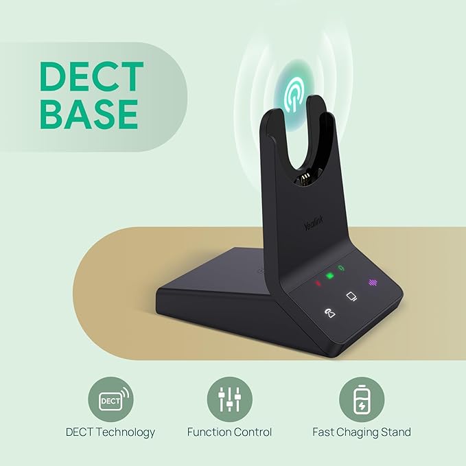 Yealink WH64 DECT & Bluetooth Mono Teams Wireless Headset, 606ft Long Range - Image 2