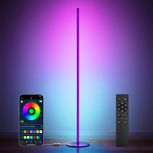 luckystyle Smart RGB Corner Floor Lamp, Bright LED Tall Modern Floor Lamp by luckystyle