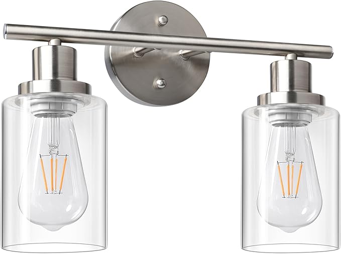 Unicozin 2 Light Vanity Lights, Brushed Nickel Wall Sconce Light by Unicozin