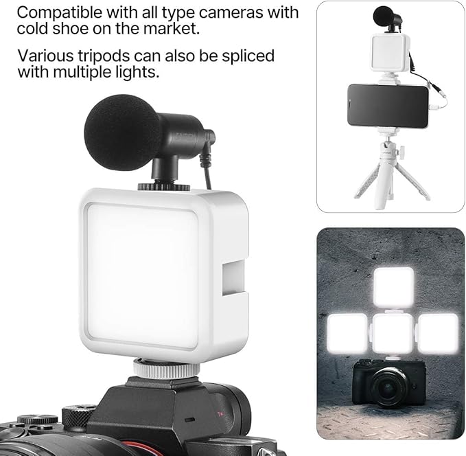 ULANZI VL49 2000mAh LED Video Light w 3 Cold Shoe, Rechargeable Soft Light Panel - Image 3
