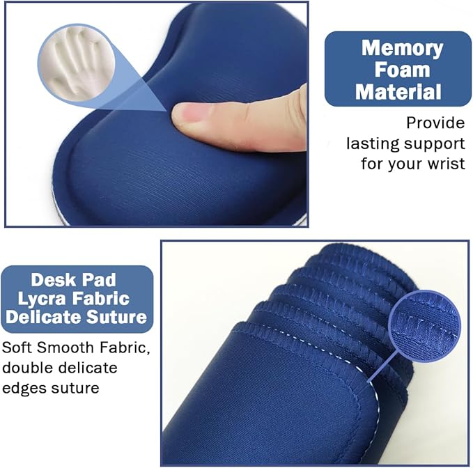 Large Keyboard Mouse Pad Set, Extended Mouse Pad+Keyboard Wrist Rest Support - Image 4