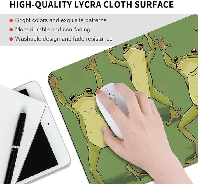 Three Dancing Frogs Square Mouse pad, Waterproof, Anti Slip Rubber Base - Image 3