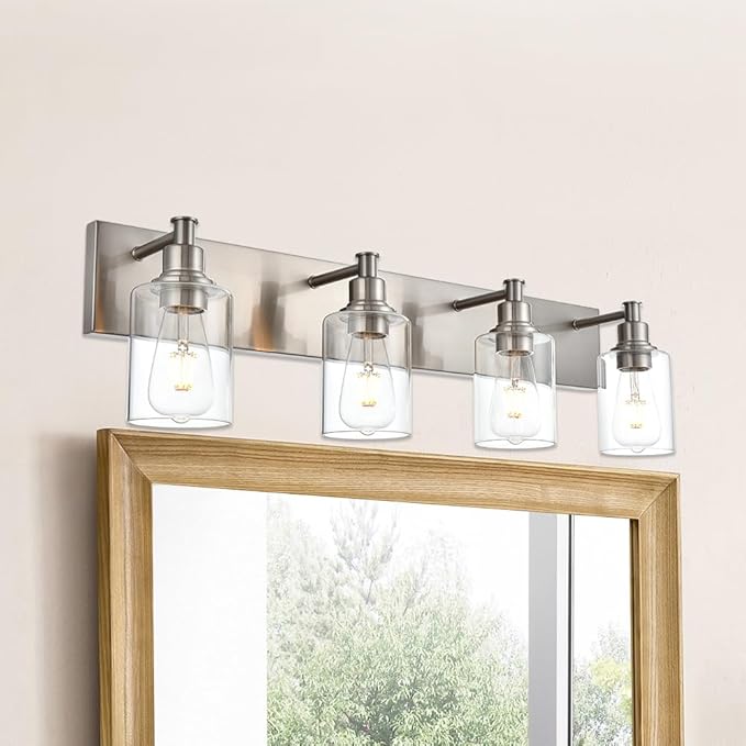 TODOLUZ Bathroom Vanity Light Fixtures, 4-Lights Modern Brushed Nickel Wall - Image 2