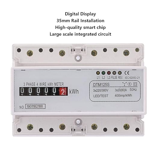 3 Phase Energy Meter Electric Power Meter, 220/380V 20-80A Kilowatt Hour KWH - Image 5