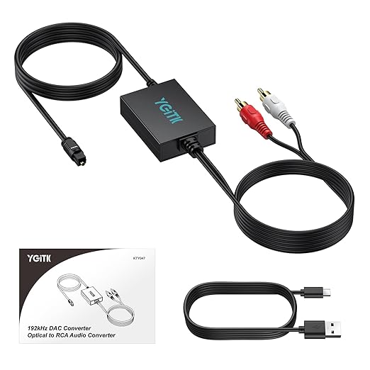YGiTK Optical to RCA Adapter 192kHz DAC Digital to Analog Audio Converter - Image 7