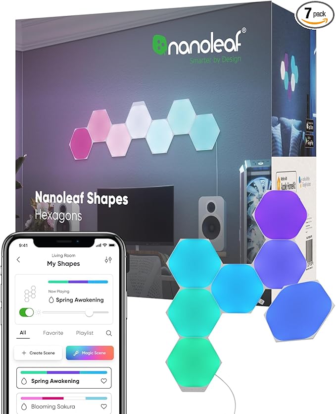 Nanoleaf Shapes LED Wall Lights, RGBW Smart Wall Panels by NANOLEAF
