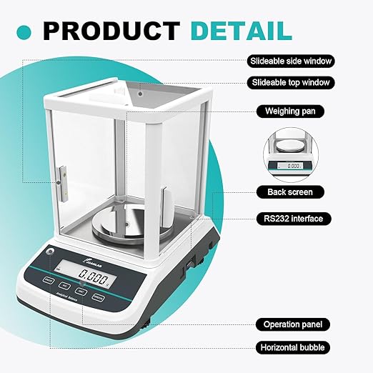 JOANLAB Analytical Balance 200g x 1mg Scale High Precision 0.001g Accuracy - Image 3