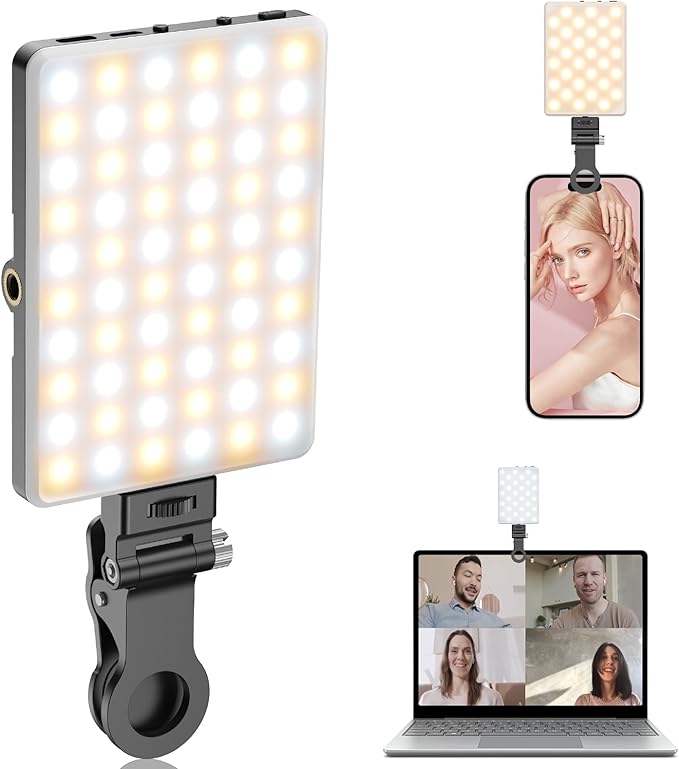 TONEOF Portable Selfie Light, Rechargable 60 LED PhoneLight by TONEOF