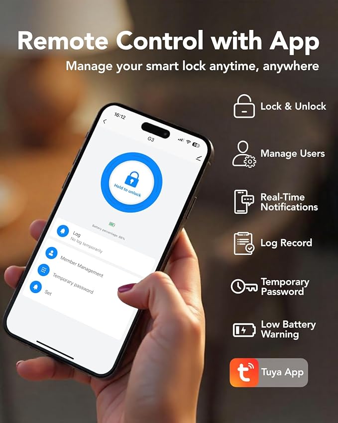 Devo G3 Fingerprint Smart Door Lock, Keyless Entry Door Lock, App Control - Image 4