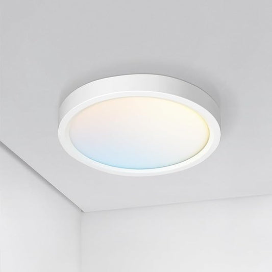 ASD LED 7" Round Flush Mount Ceiling Light Fixture, Low Profile Surface by ASDLightingCorporation