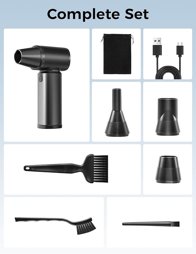 Compressed Air Duster-180000RPM Electric Air Duster Rechargeable Brushless Motor - Image 9