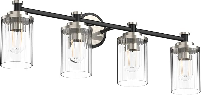 PHIXART Bathroom Lighting Fixtures Black and Brushed Nickel Bathroom Vanity by PHIXART