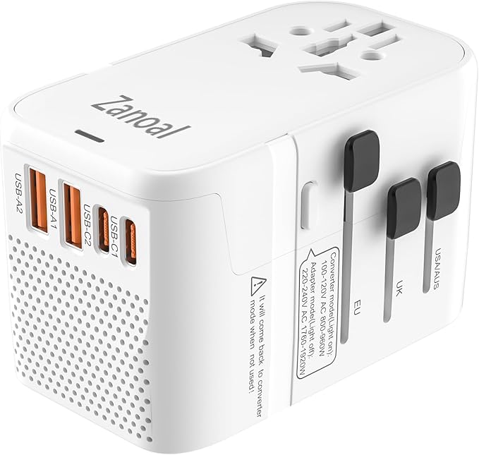 220V to 110V Converter for European Travel, Step Down Voltage Converter US to by Zanoal