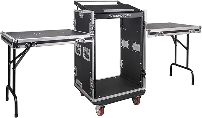 Sound Town Heavy-Duty 1/2" Plywood 16U PA DJ Rack/Road ATA Case by SOUNDTOWN