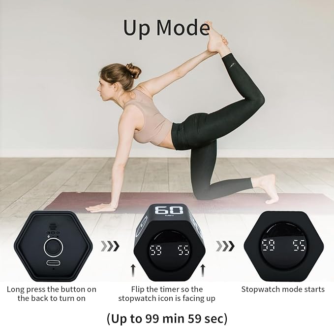 LUCKY TIME Productivity Timer Flip Gravity Sensor Pomodoro Cube Timer Countdown - Image 4