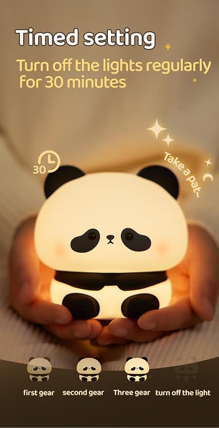 ATSUI Cute Panda Night Light, LED Squishy Novelty Animal Night Lamp, Food Grade - Image 5