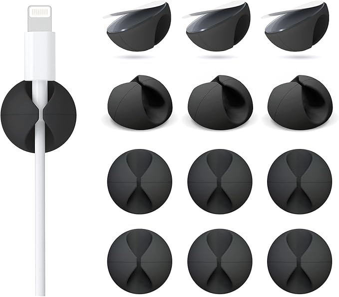 12 Pack Cable Clips, Znben Cord Organizer Holder Adhesive Cable Management by Znben