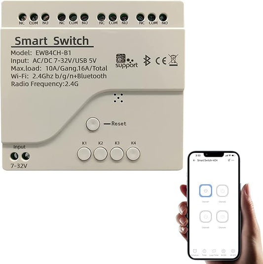 Newgoal 4 Channel Smart Switch, Momentan/Locking WiFi Relay, eWeLink App by Newgoal