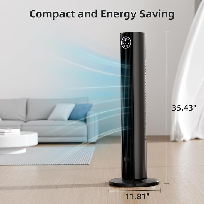 Antarctic Star Tower Fan Portable Floor Fans 85°Oscillating Fan Quiet Cooling - Image 6