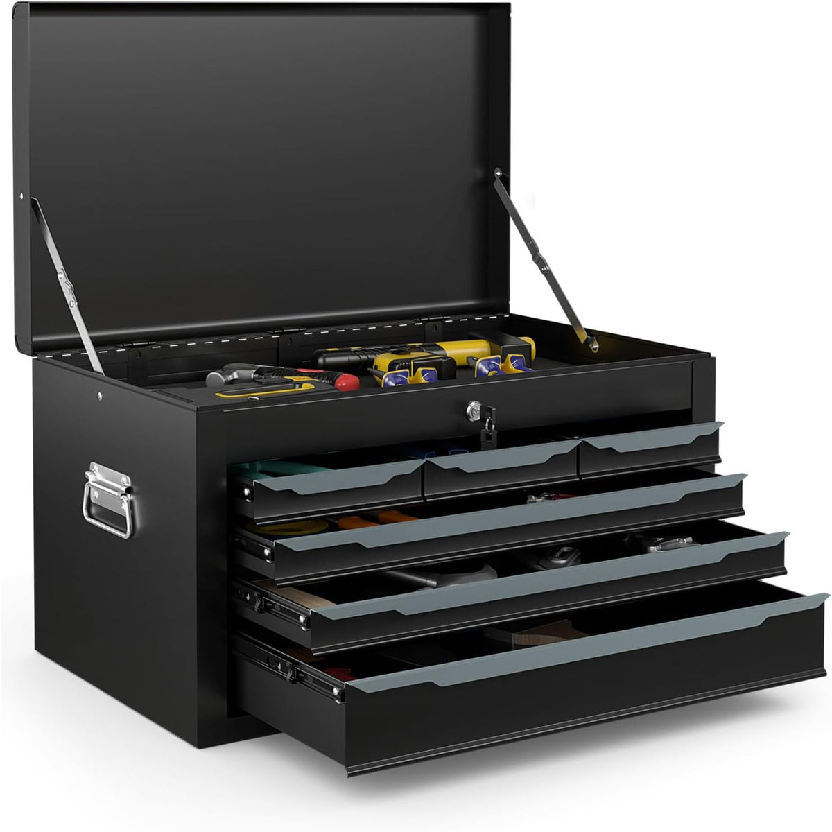 ironmax 24" lockable steel tool box with 6, main product view