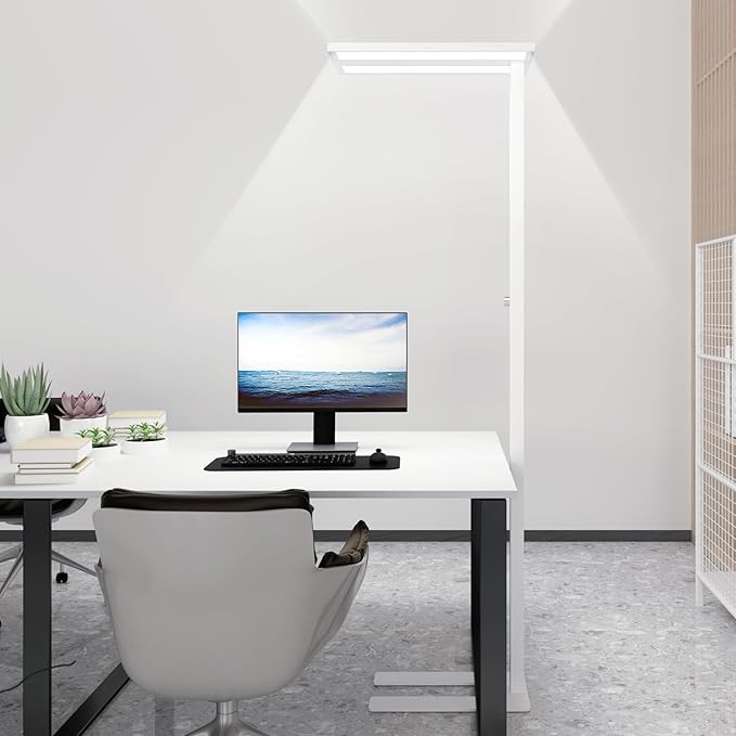 STERREN 76" Led Floor Lamp, 120W White Modern Free-Standing Lamp, 9100LM by STERRENLED