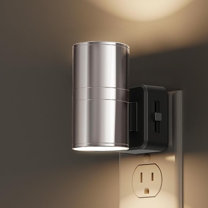 L LOHAS LED Night Light, Night Lights Plug into Wall, Smooth Silver Glossy by LLOHASLED