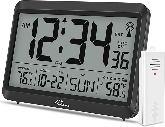 WallarGe Atomic Clock with Indoor Outdoor Temperature by WallarGe