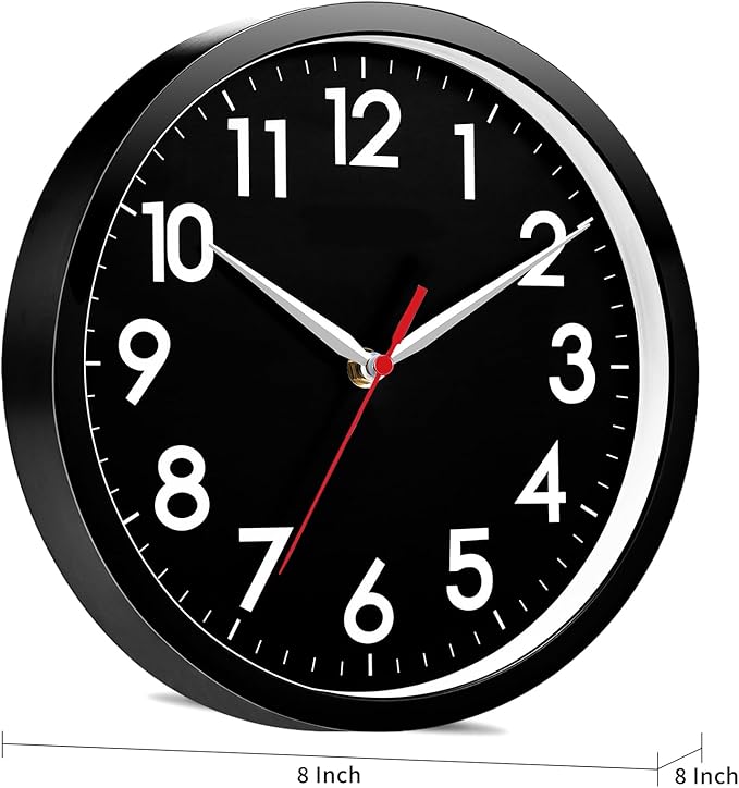 AKCISOT Wall Clock 8 Inch Silent Non-Ticking Modern Clocks Battery Operated - Image 8