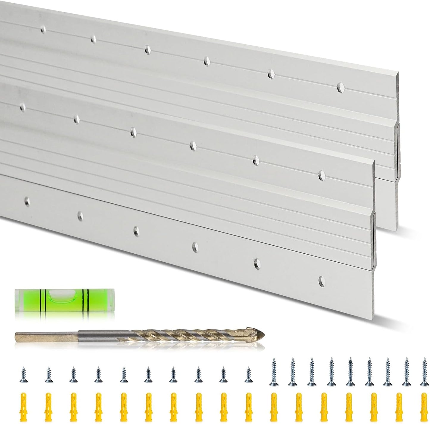 24 Inch French Cleat Hangers (2 Pairs) - Aluminum Z Bar Clips, Heavy Duty Wall Mounting Brackets for Mirrors, Pictures, Whiteboards & More, Supports Up to 150 Lbs (24 inch, 2 Pair(4 Pcs))
