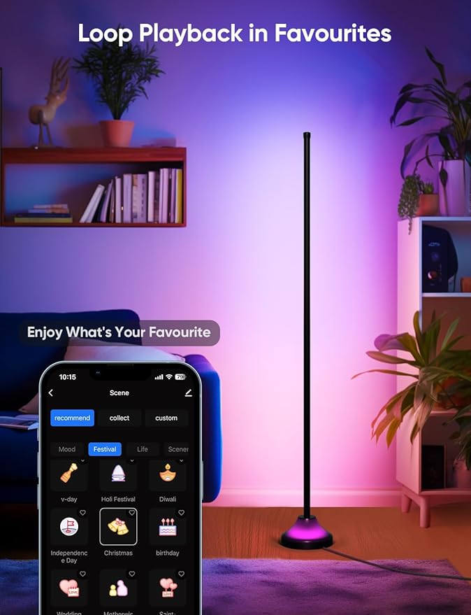 RGB&IC Smart Corner Floor Lamp – 20 W/1100 lm, 24‑Zone DIY & Music‑Sync LED - Image 5