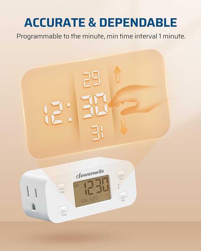 DEWENWILS 24 Hour Programmable Digital Timer Outlet, 2 Pack Timers - Image 5
