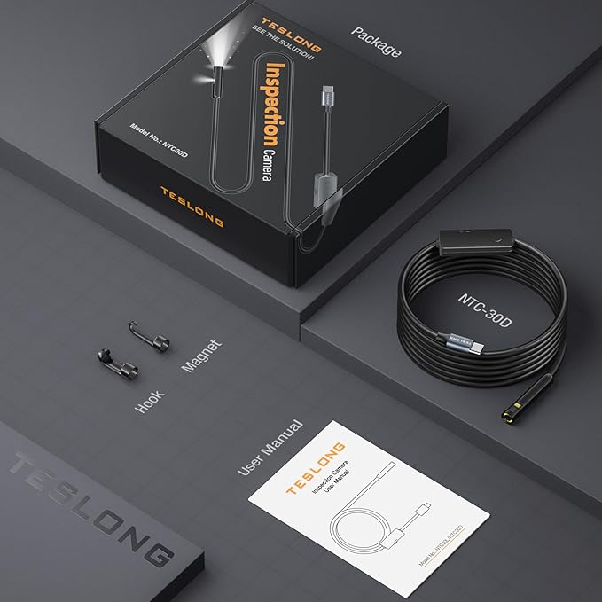 Dual Lens Endoscope with Light, Teslong USB-C Inspection Camera with 8+1 LED - Image 8