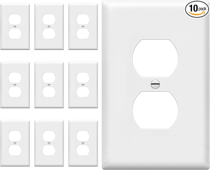 ENERLITES Mid-Size Duplex Receptacle Outlet Wall Plate, Electrical Outlet by Enerlites